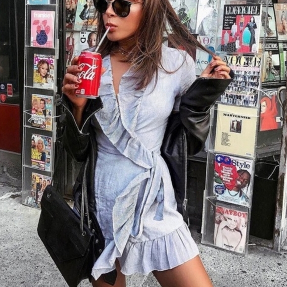 Sincerely Jules Dolly Ruffle Trim Wrap Dress - Picture 2 of 7